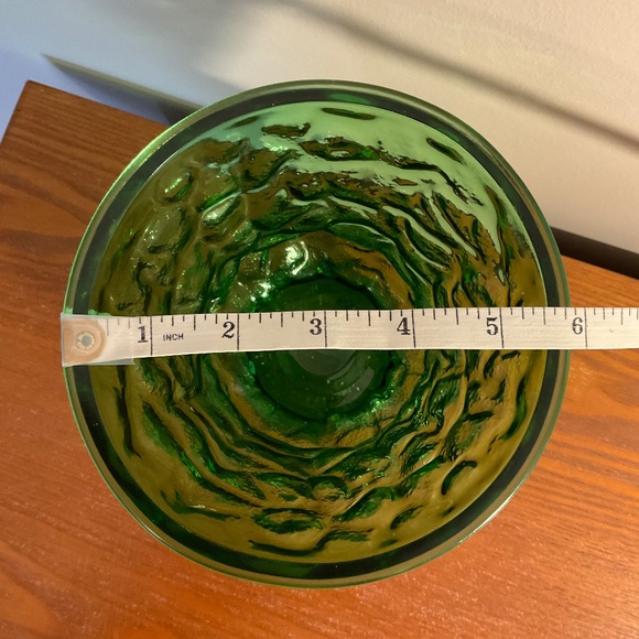 Vintage E.O. Brody Company Green Crinkle Glass Flower Vase 8” - Picture 12 of 13